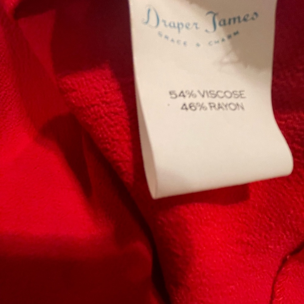 Draper James Beautiful Haute Red Ruffle Shoulder Dress 6 FREE SHIP - Picture 5 of 5